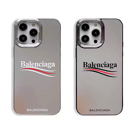 バレンシアガ iphone16/15 ケース ストリート iphone ケース 人気 電気メッキ ブランド balenciaga アイフォン15/14ケース ホットスタンプ(シルバー )