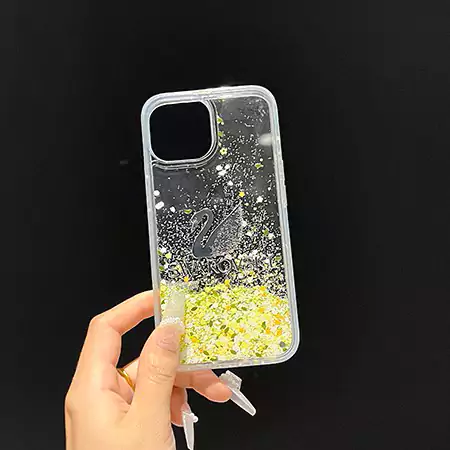 ミュウミュウ iphone16ケース 液体 流砂