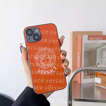 versace アイフォーン13Promax13背面ガラススマホケース