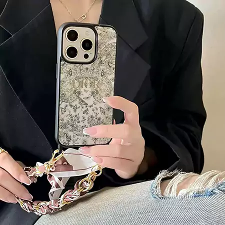 Christian Dior iphone16 proケース チェーン付き