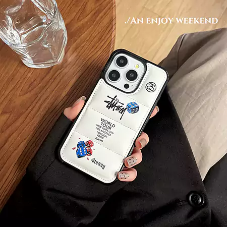 ステューシー アイフォーン16proケース ダウンジャケット