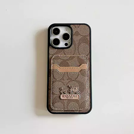 コーチ iphone16 plusケース メタルロゴ