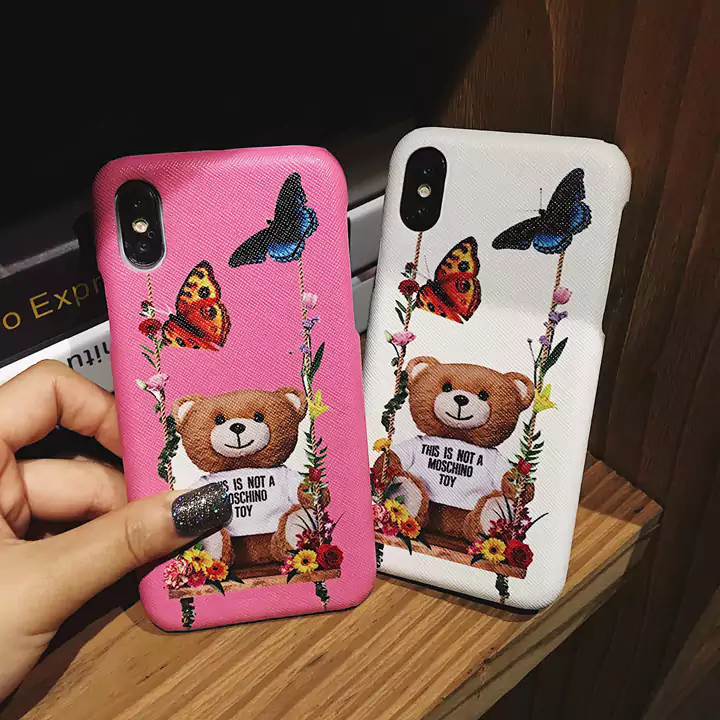 モスキーノ iPhoneXS熊カバー ペア用