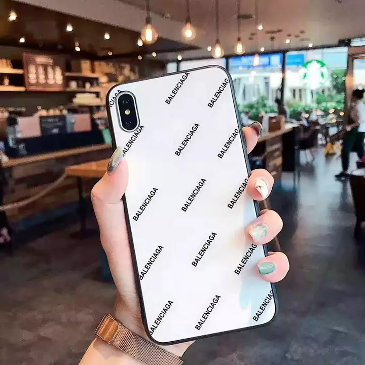 バレンシアガ iphoneXSケース 背面ガラス