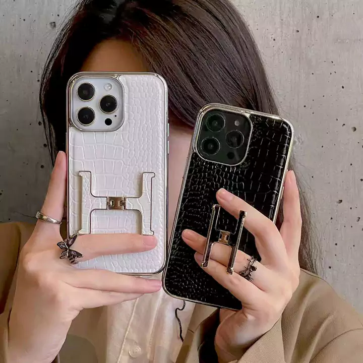 Hermes クロコ柄 iphone16スマホケース エルメス ブラケット付き iphone16proケース hermesコピー 高級感SC23050333