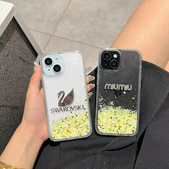 ミュウミュウ iphone16ケース 液体 流砂