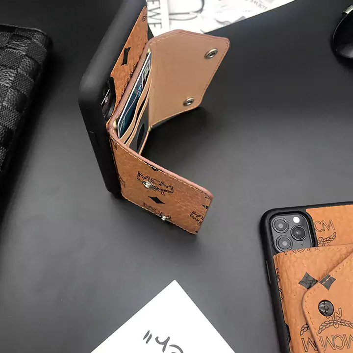 オレンジ色 カード収納 レザー エムシーエムihpone12 pro max ケース