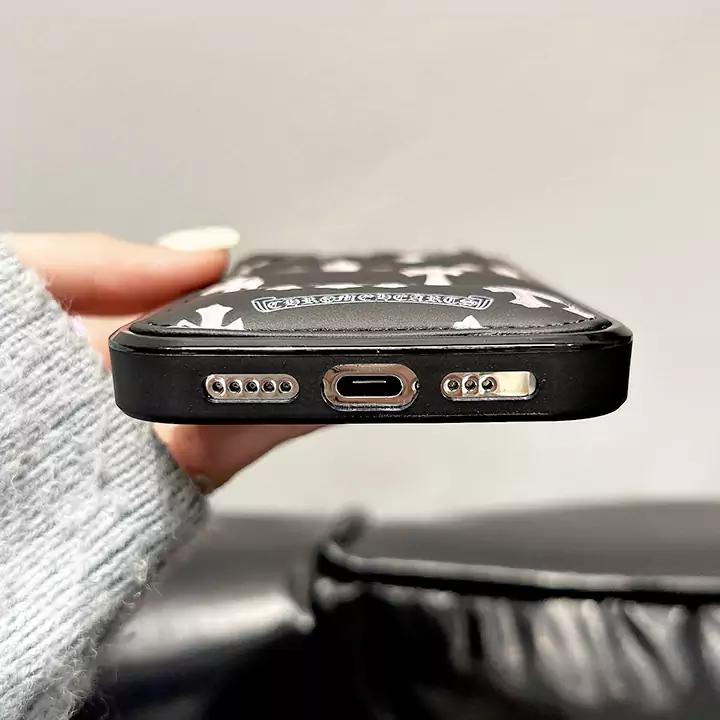 クロームハーツgalaxy s24 s23 s22スマホカバー ブラック