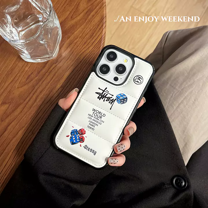 ステューシー アイフォーン16proケース ダウンジャケット