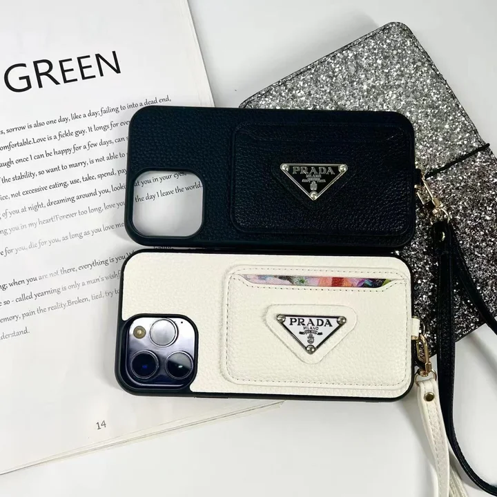 プラダiphone16 pro maxケース背面カード入れ付き